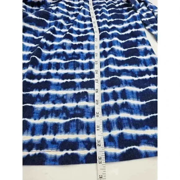 Tory Burch Women's Size S Hollie Long Sleeve Tie-Dye Tee Dress Blue/White - Picture 4 of 6